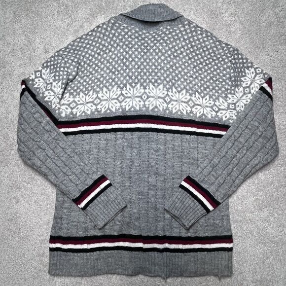 Vintage Jantzen Mens Large Knit Fair Isle Cardigan Sweater Christmas Nordic Ski - Picture 6 of 8